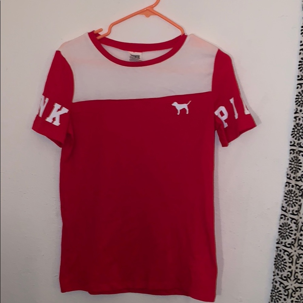 XS Victoria’s Secret red and white t-shirt